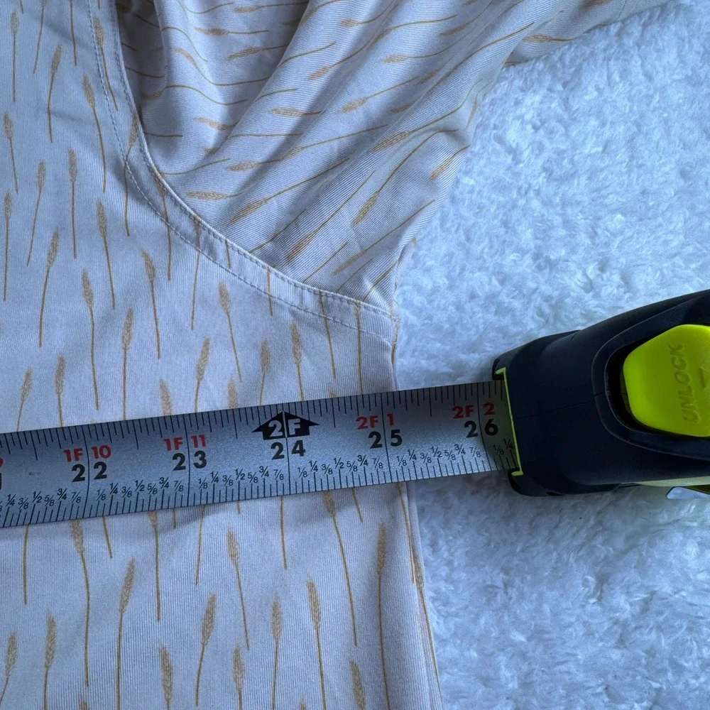 Waggle Golf Polo Shirt Short Sleeve Tan Wheat Cream Print Stretch Mens 2XL XXL - Picture 5 of 8